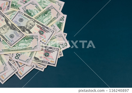 50 dollar bills, American dollars, fifty dollar banknotes, a lot of money 116240897
