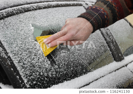 Automotive, frozen ice cleaning from window 116241130