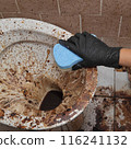 Dirty toilet and bathroom 116241132