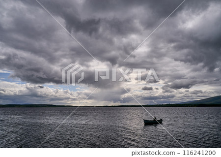 mauntain lake fishing dramatic sky mauntain lake fishing dramatic sky 116241200
