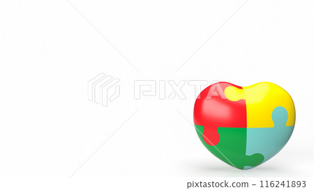 The puzzle heart multicolour  for empathy and teamwork 3d rendering. 116241893