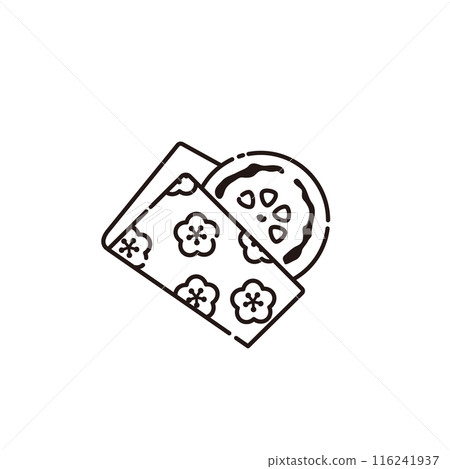 Illustration of Umegae-mochi (line drawing) Illustration of Umegae-mochi (line drawing) 116241937
