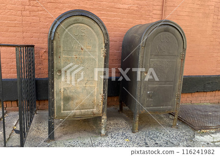 mailbox in front of a house 116241982