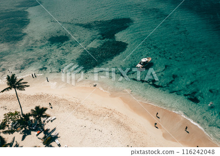 Tropical carribbean beach, aerial abstract background 116242048