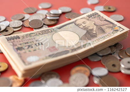 Pig money box and cash Pig money box and cash 116242527