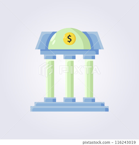flat vintage bank architecture icon logo vector illustration design 116243019