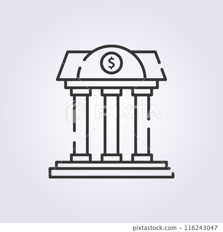 line art vintage bank architecture icon logo vector illustration design line art vintage bank architecture icon logo vector illustration design 116243047