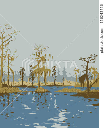 Bayou Bardeaux in Jean Lafitte National Historical Park Louisiana WPA Poster Art Bayou Bardeaux in Jean Lafitte National Historical Park Louisiana WPA Poster Art 116243516