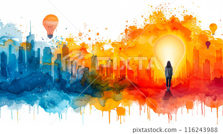 Vibrant Watercolor Public Relations Plan for Product Launch in Flat Design - Side View Vibrant Watercolor Public Relations Plan for Product Launch in Flat Design - Side View 116243988