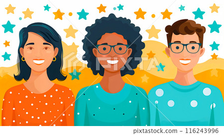 Modern Customer Feedback Concept in Flat Design with User Reviews Cartoon Drawing Using Triadic Color Scheme Modern Customer Feedback Concept in Flat Design with User Reviews Cartoon Drawing Using Triadic Color Scheme 116243996