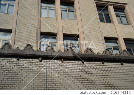 View of the exterior wall of the Yokohama Customs Headquarters Building from Kaigan-dori - 2 116244313