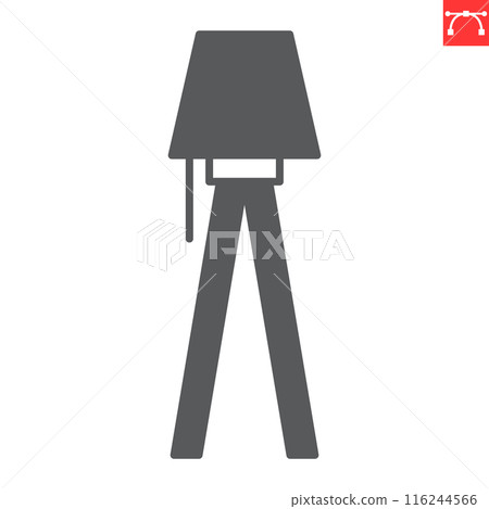 Floor lamp glyph icon 116244566