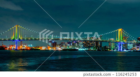 Rainbow bridge night view 116245253
