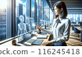 Beautiful Japanese women and the office of the future 116245418