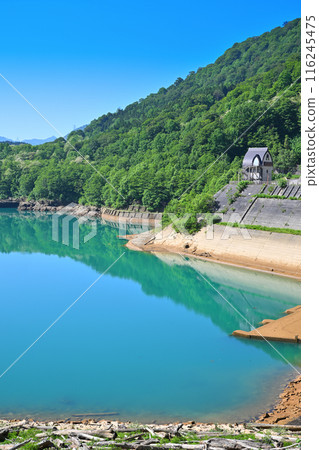 Futago Dam, emerald green Futago Dam Lake, Yuzawa Town 116245475