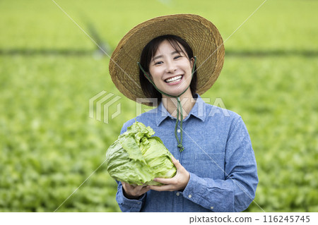 Women with harvested vegetables Women with harvested vegetables 116245745