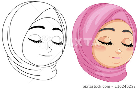 Muslim Girl Character Illustration 116246252