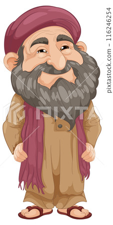 Smiling Elderly Man in Traditional Attire 116246254