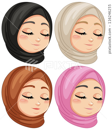 Muslim Girl Character Vector Illustration Muslim Girl Character Vector Illustration 116246255