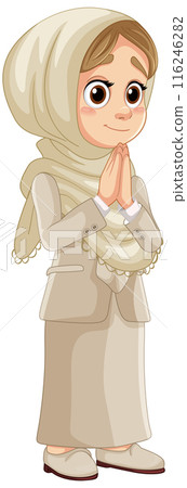 Muslim Girl in Traditional Attire 116246282