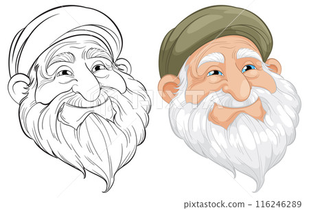 Smiling Elderly Man Illustration 116246289