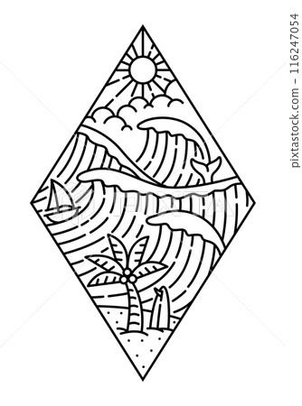 beautiful nature line art illustration vector beautiful nature line art illustration vector 116247054