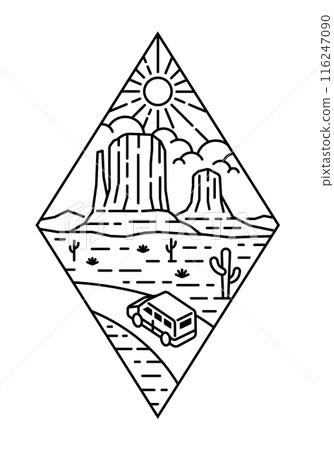 beautiful nature line art illustration vector 116247090