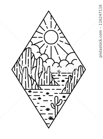 beautiful nature line art illustration vector 116247116