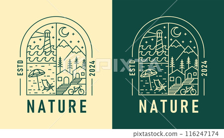 natural view in the form of a window illustration 116247174