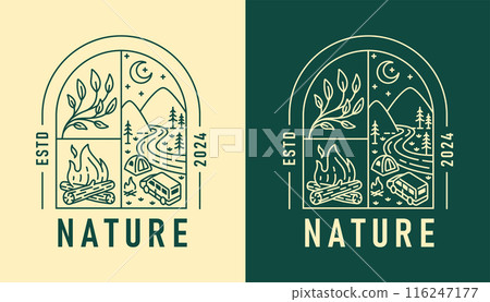 natural view in the form of a window illustration 116247177