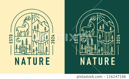 natural view in the form of a window illustration 116247186