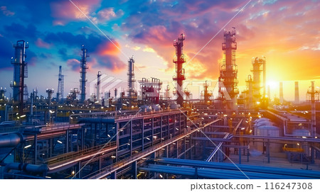 Oil and gas refinery industry factory area zone. 116247308