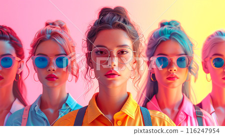 Fashion Week Social Media Marketing - Vibrant Flat Design Animation in Pastel Colors for Front View Promotion 116247954