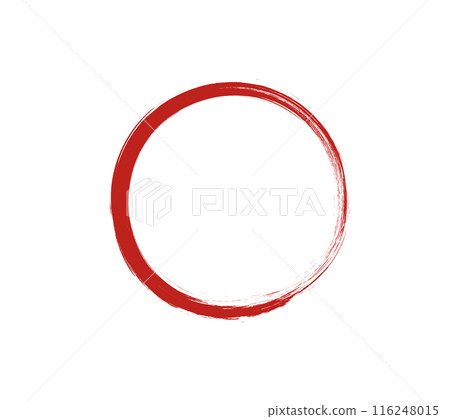 用畫筆繪製的簡單紅色圓圈的插圖 116248015