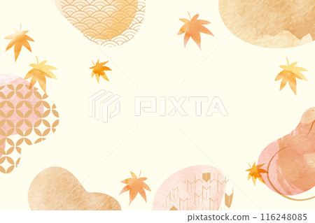 Orange watercolor autumn leaves background material Orange watercolor autumn leaves background material 116248085