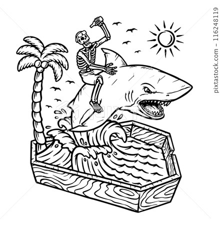 skull riding a shark in the dead sea 116248119