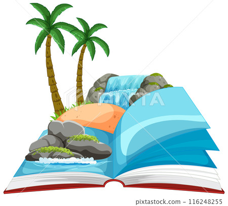Tropical Paradise in an Open Book 116248255