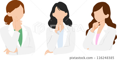Illustration of a doctor (pharmacist) talking about medicine Illustration of a doctor (pharmacist) talking about medicine 116248385
