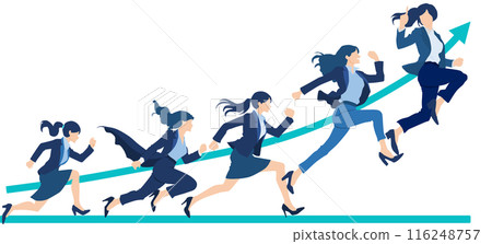 一個正在跑步的女商人的插圖 116248757