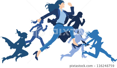 一個正在跑步的女商人的插圖 116248759