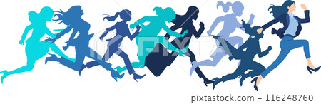 一個正在跑步的女商人的插圖 116248760