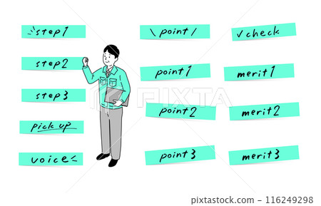 Cute handwritten English text sticky note set, vector Cute handwritten English text sticky note set, vector 116249298