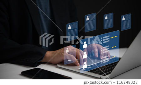 Online assessments, employment forms, and personnel selection checkboxes streamline human resource management. Survey statistics inform interview processes, enhancing personnel selection. 116249325