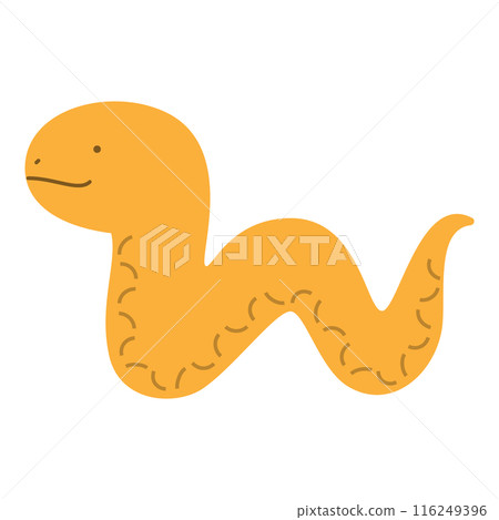 一條簡單的水平黃蛇的插圖 116249396