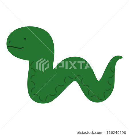 簡單的側身綠蛇插畫 簡單的側身綠蛇插畫 116249398