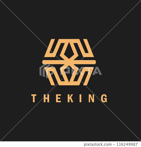 hexagon royal crown logo icon vector concept design template 116249987