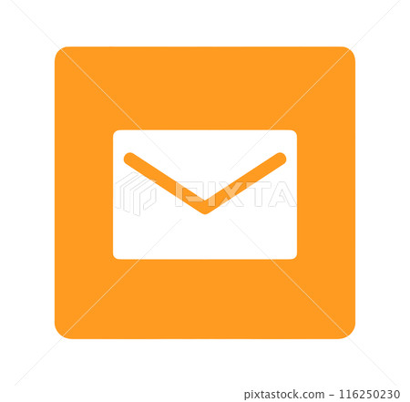 simple orange email icon 116250230
