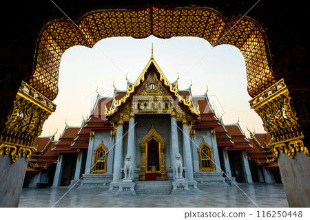 Wat Benchamabophit or Marble temple at sunrise,Bangkok, Thailand Wat Benchamabophit or Marble temple at sunrise,Bangkok, Thailand 116250448