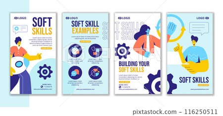 Soft Skills Social Media Stories Flat Cartoon Hand Drawn Templates Background Illustration Soft Skills Social Media Stories Flat Cartoon Hand Drawn Templates Background Illustration 116250511