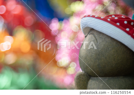 Colorful background of Jizo statue at Hotokuji Temple Colorful background of Jizo statue at Hotokuji Temple 116250554